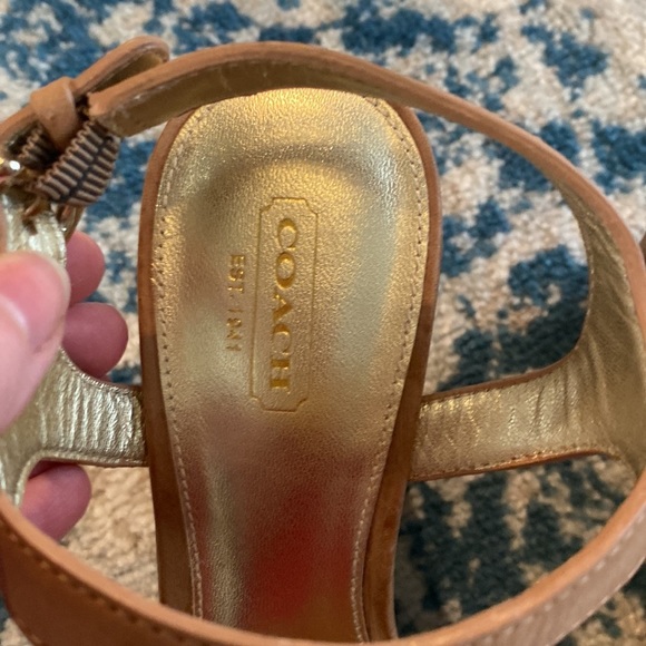 Coach Gold Hanson Jeweled Wedges - Picture 4 of 7